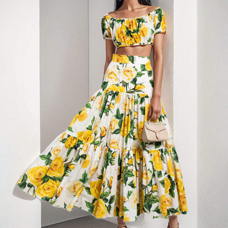 Ensemble floral à deux pièces pour femmes Chic & Stil
