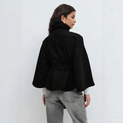 Femme Veste Cape Élégante avec Ceinture Chic & Stil