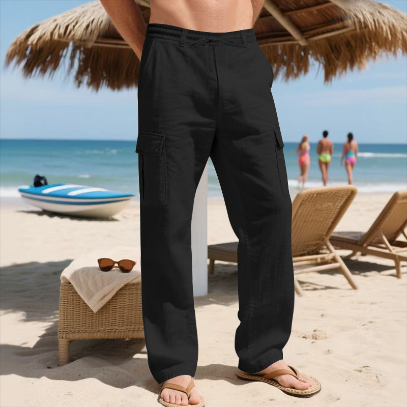 Lightweight and breathable fabric cargo pants for men with versatile pockets Lune London
