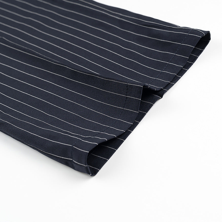 High-waisted fabric pants for women with an elegant striped pattern Lune London