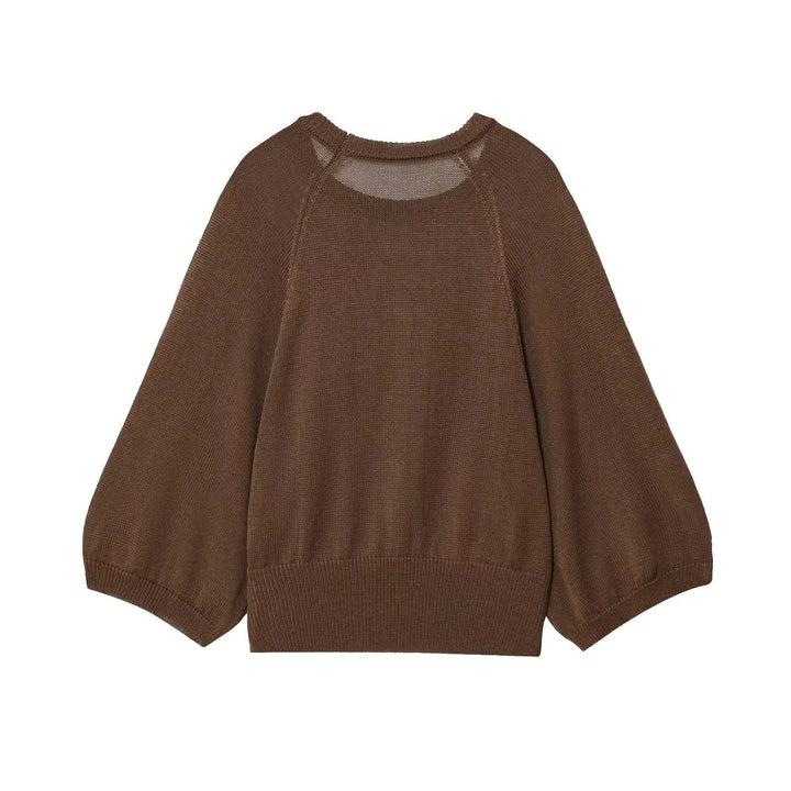 Pull femme décontracté avec manches larges et taille élastique Lune London