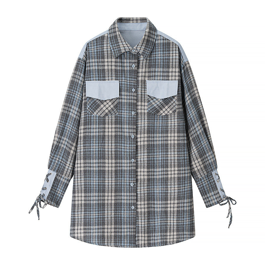 Plaid shirt for ladies with short shorts Lune London