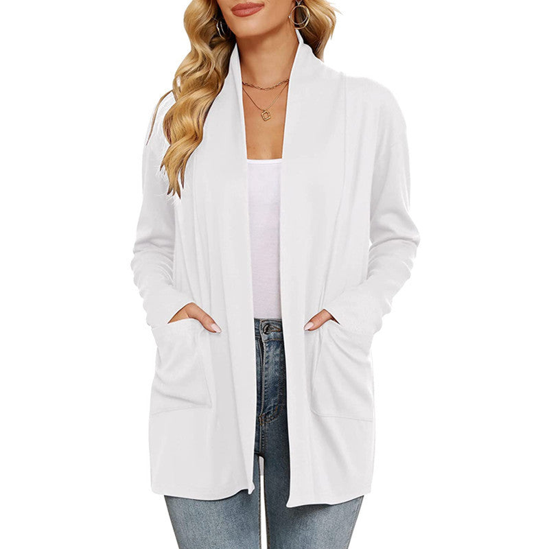 Lune London long casual cardigan for women with pockets