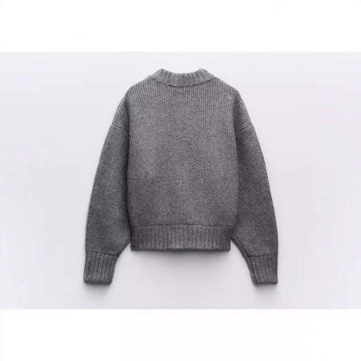 Cardigan moderne pour femmes avec des manches volumineuses et fermeture éclair Chic & Stil