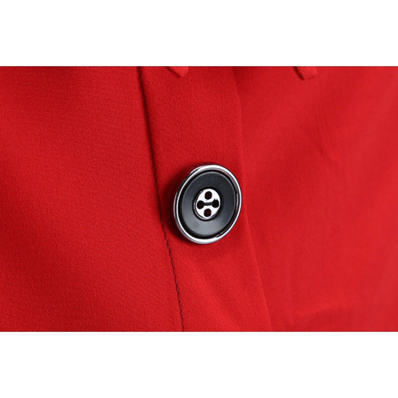 Robe évasée pour femmes avec patte de boutonnage élégante et ceinture ajustée Chic & Stil