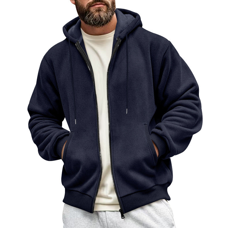Men's hoodie with structured surface and functional pockets Lune London