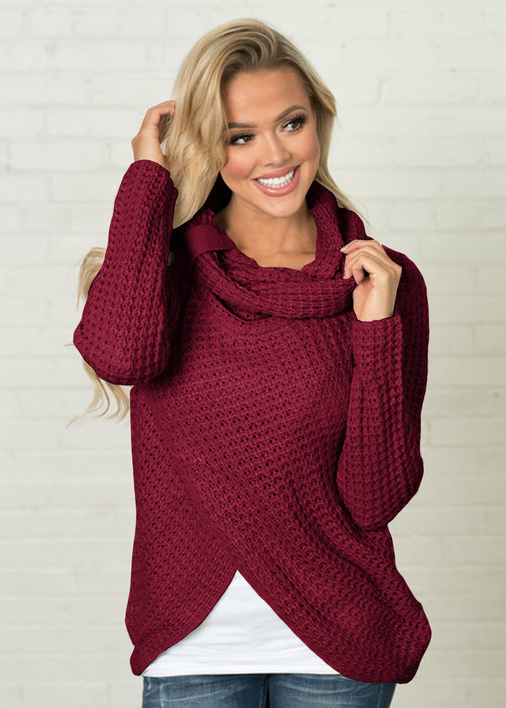 Women's knit jacket with asymmetrical closure and comfortable collar Lune London