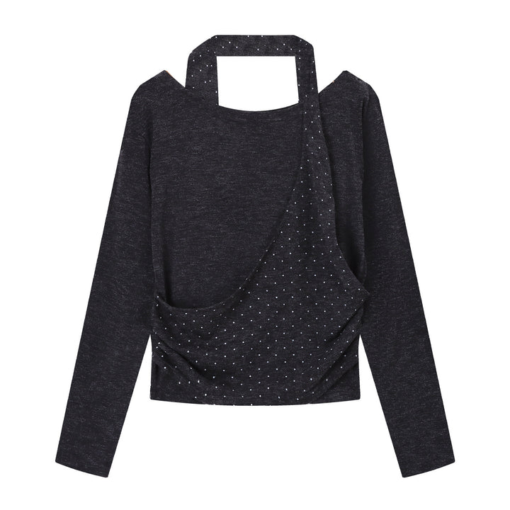 Women's long sleeve top with asymmetric cut and decorative details Chic & Stil
