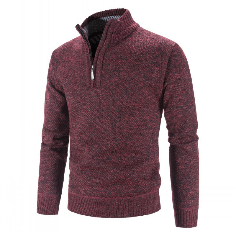 Knitted half zip sweater for men with structured design Lune London