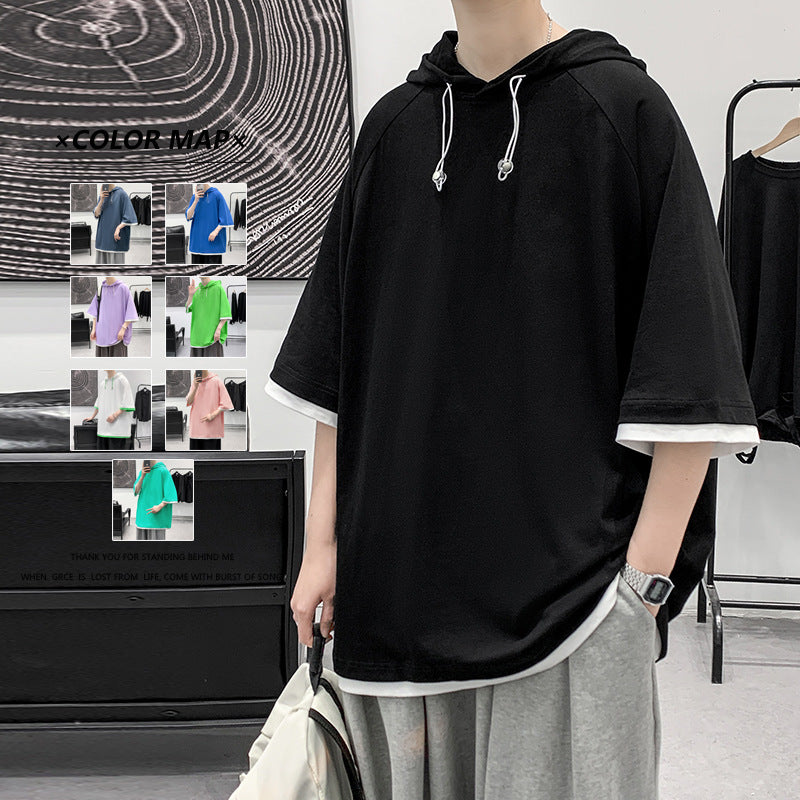 Oversized T-shirt for men with hood and breathable properties Lune London