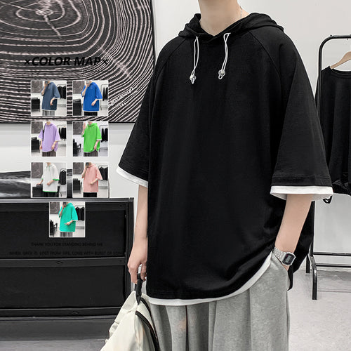 Oversized T-shirt for men with hood and breathable properties Lune London
