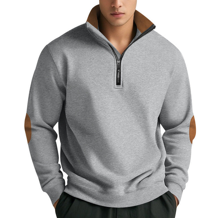 Men's Sweatshirt with High-Quality Stand-Up Collar and Elegant Accents Lune London