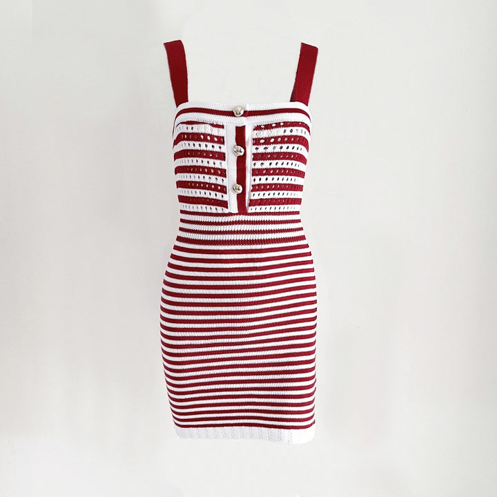 Lune London striped knit bodycon dress for women