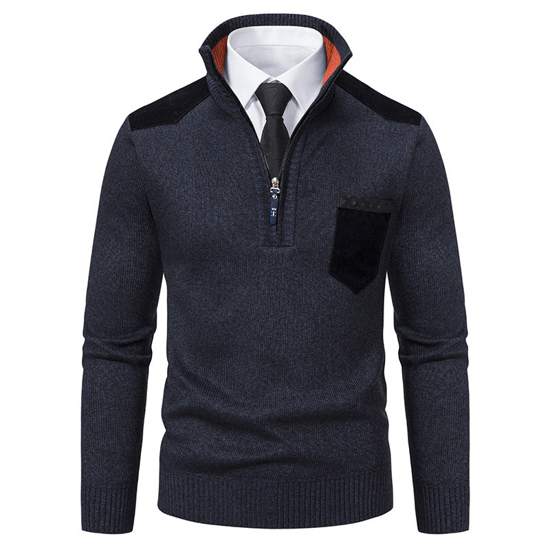 Elegant high collar pullover for men with zipper and structured design Lune London