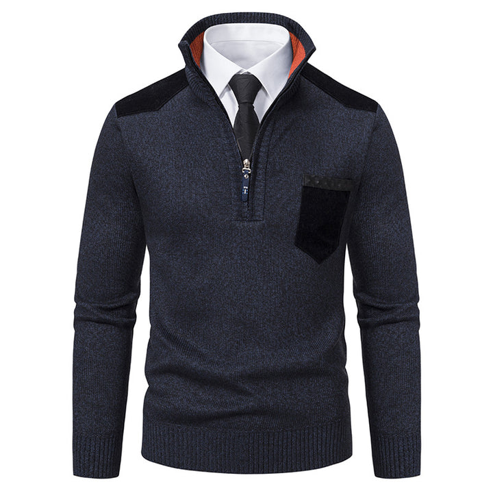 Elegant high collar pullover for men with zipper and structured design Lune London