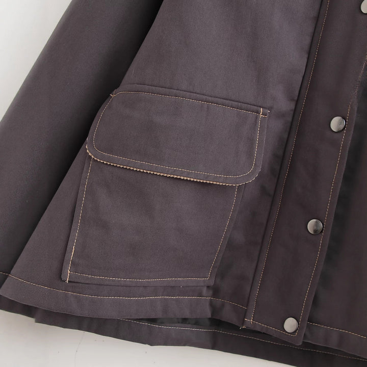Leisure jacket for women with contrasting collar and practical pockets Lune London