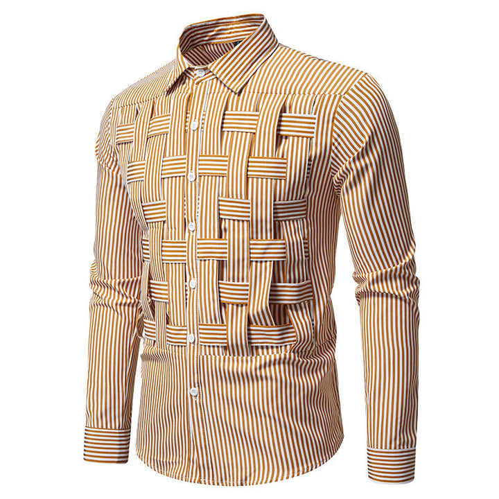 Men's long-sleeve shirt with a modern striped pattern and innovative structure Lune London