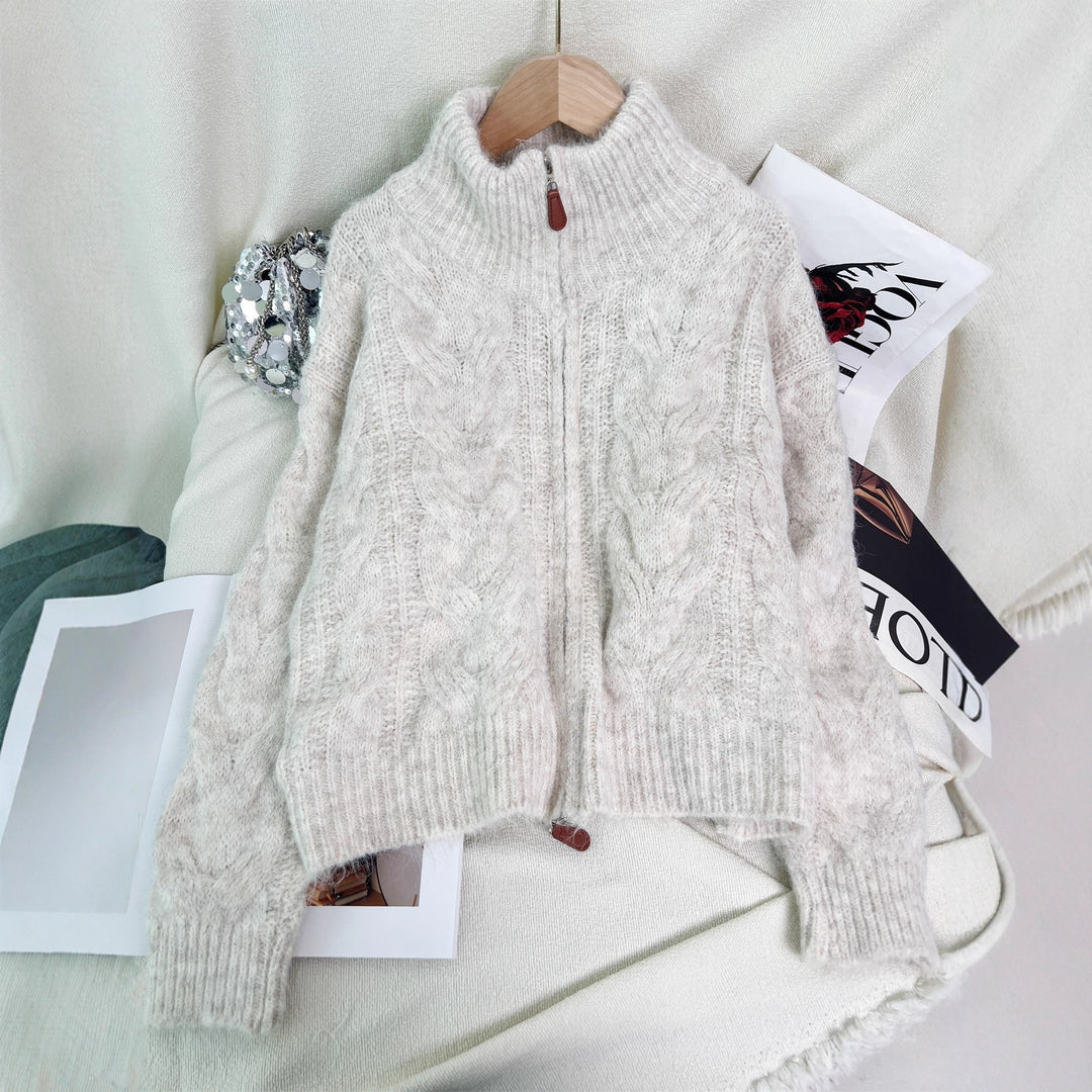 Veste en tricot pour femmes avec design de câble texturé Chic & Stil