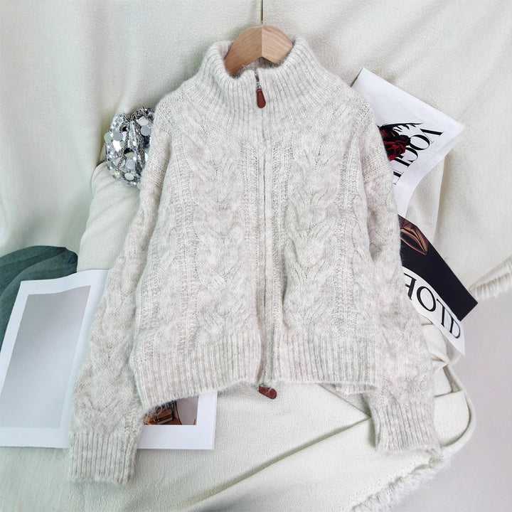 Veste en tricot pour femmes avec design de câble texturé Chic & Stil