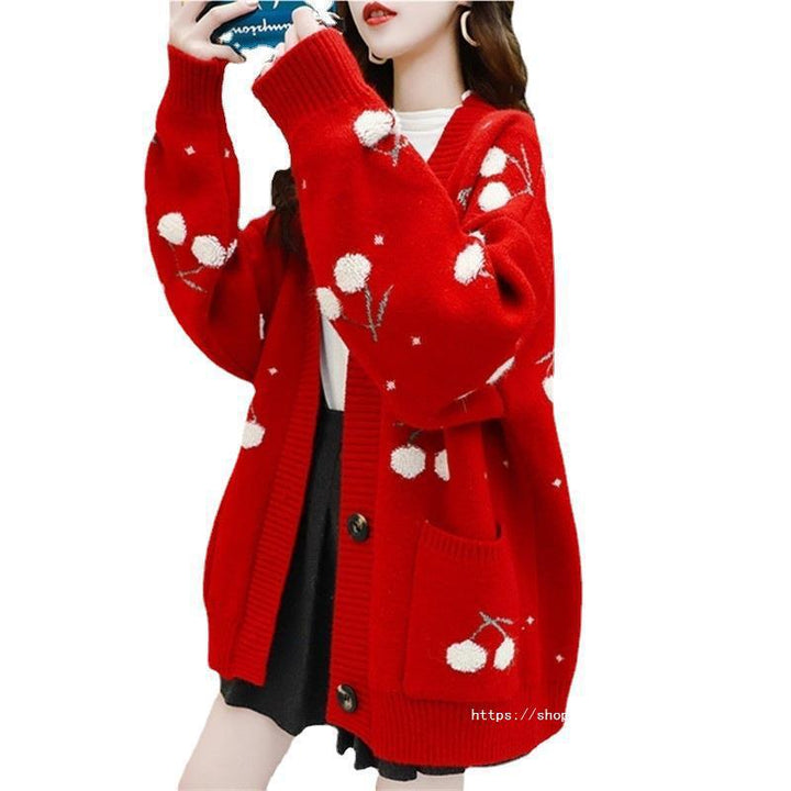 Lune London Ladies' Knit Jacket with Floral Pattern