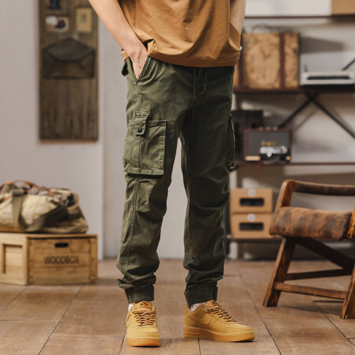 Pantalon cargo robuste pour hommes avec taille élastique et poches pratiques Lune London