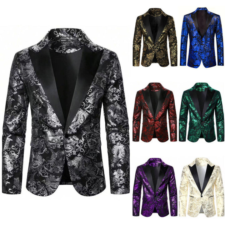 Veste de smoking imprimée élégante pour hommes Lune London