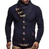 Men's knitted jacket with asymmetrical collar and single button design Lune London