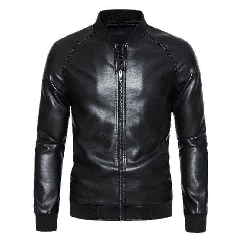 Men's biker jacket in high-quality faux leather with elastic waist Lune London