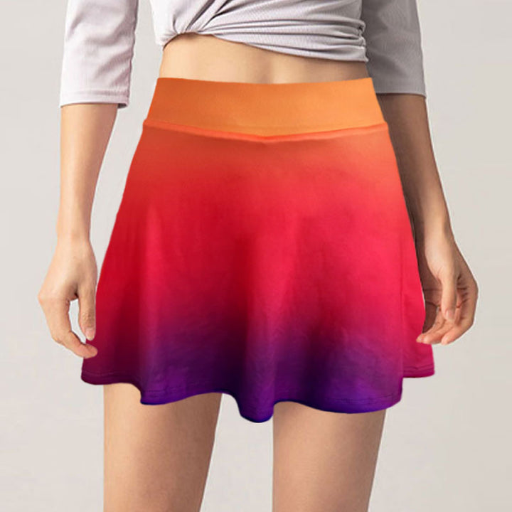 Skater skirt for women with fluid color gradient and comfortable elastic waistband Lune London