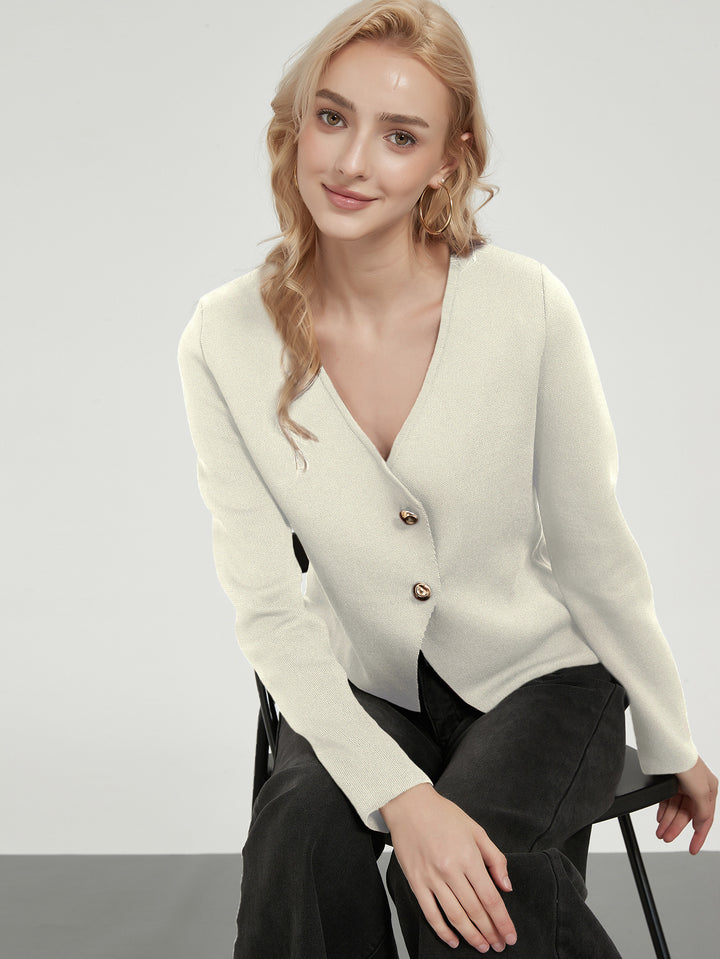 Lune London Women's Knit Jacket with Elegant Button Details