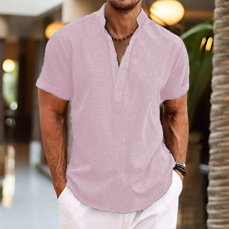Men's Leisure Short Sleeve Henley T-Shirt Lune London