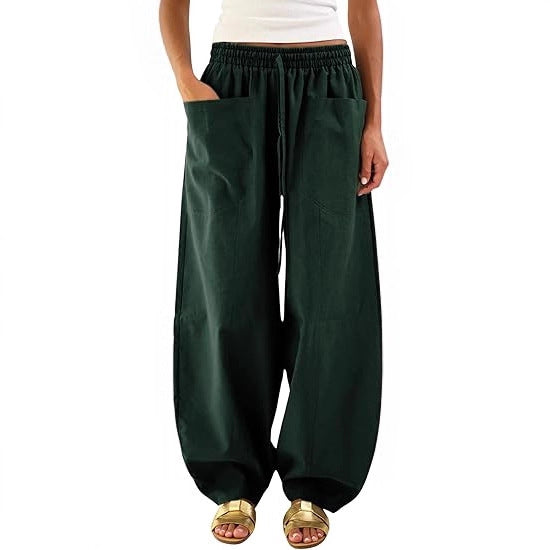 Pantalons de loisirs amples pour femmes avec taille élastique et poches pratiques Chic & Stil