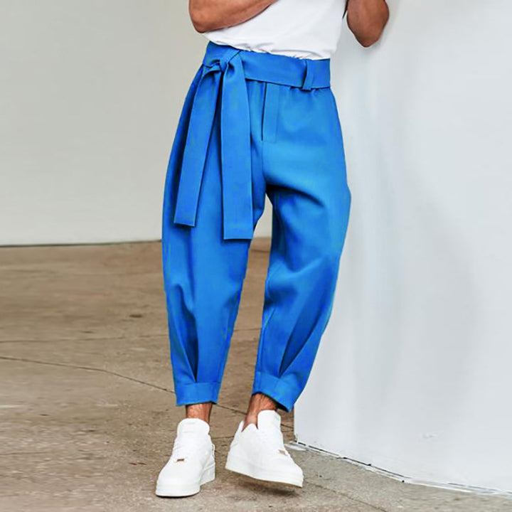Lune London elegant leisure pants for men with tie belt and wide cut