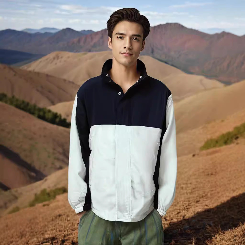 Functional transitional jacket for men with high collar Lune London