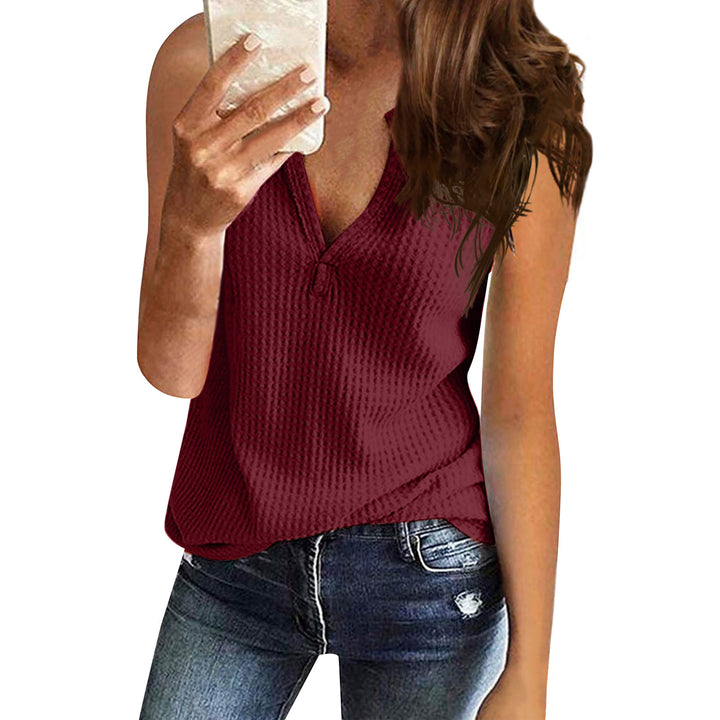 Ladies Sports Top with Textured Surface and V Neck Lune London