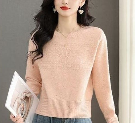 Pull en tricot à la mode pour femmes avec motif en cables fins Chic & Stil