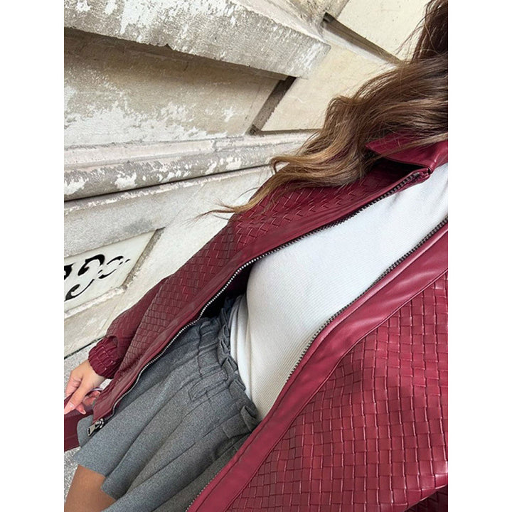 Oversized faux leather jacket for women in modern style Lune London