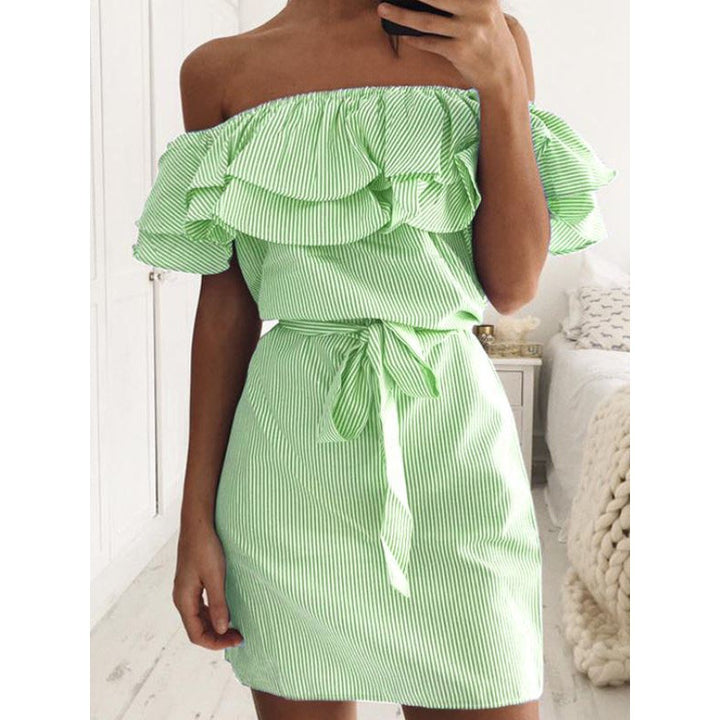 Robe mini femme avec volants et ceinture à nouer Chic & Stil