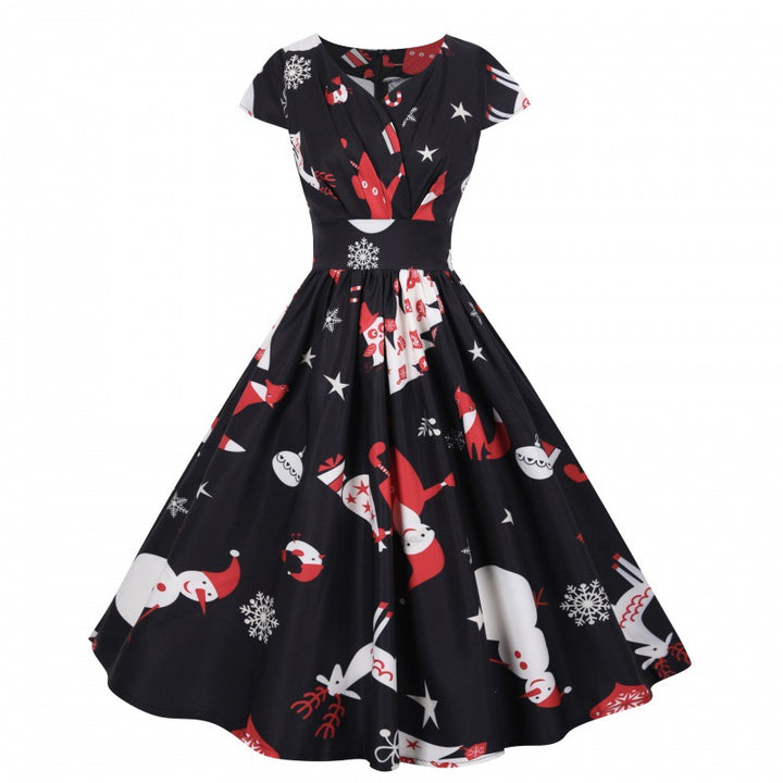Robe swing pour femmes avec motif festif et jupe évasée Chic & Stil