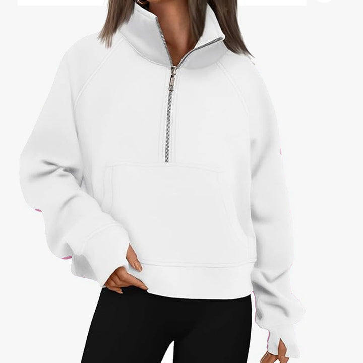 Women's sweater with high collar and zipper Lune London