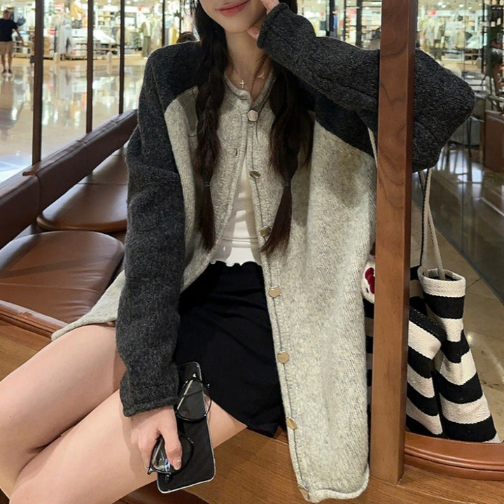 Veste oversized en laine pour femmes avec fermeture à bouton et coupe décontractée Chic & Stil