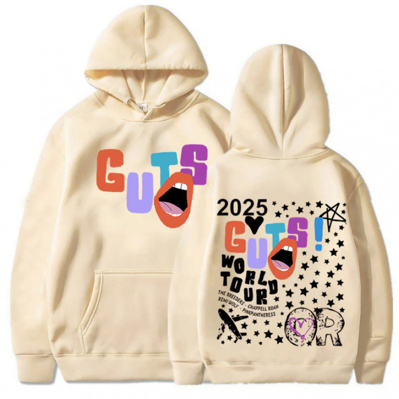 Women's hoodie with creative graphic elements and unique tour print Lune London