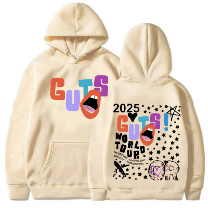 Women's hoodie with creative graphic elements and unique tour print Lune London