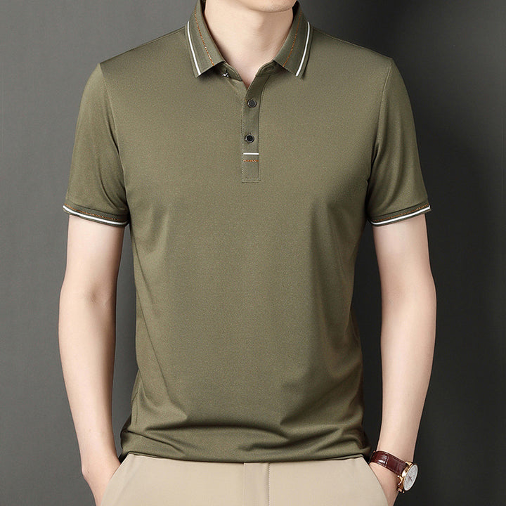 Men's modern polo in textured material with elegant accents Lune London