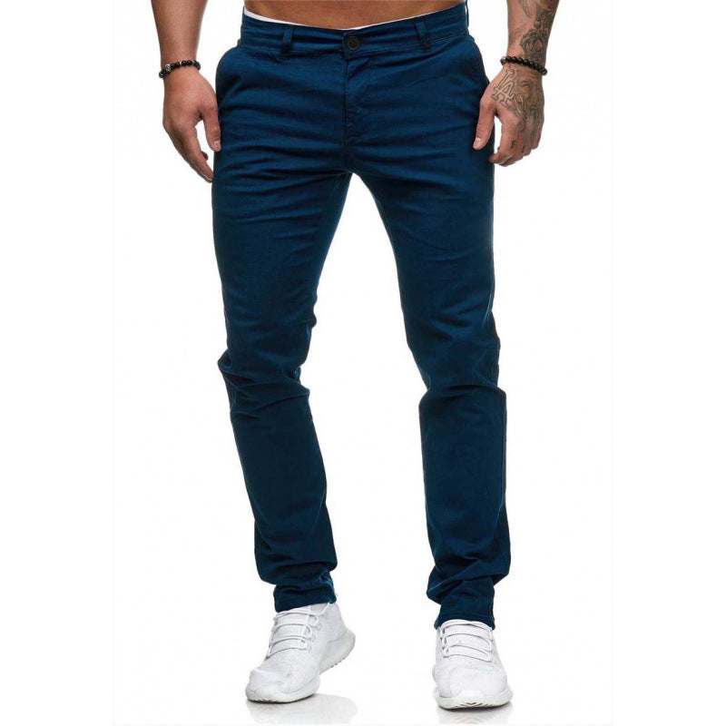 Slim fit chino pants for men with elastic waistband Lune London