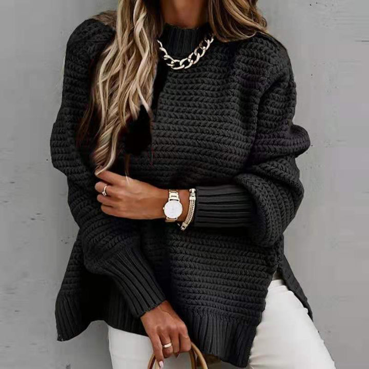 Chunky knit pullover for women with textured surface and relaxed fit Lune Londonl