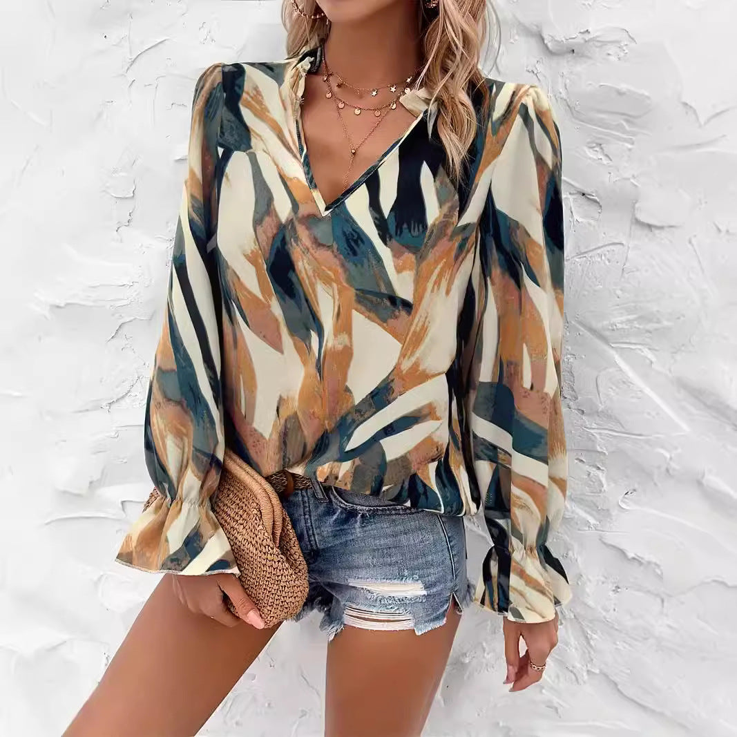 Lune London trendy colorful pattern blouse for women
