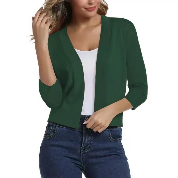 Ladies casual cardigan with open front and 3/4 sleeves Lune London