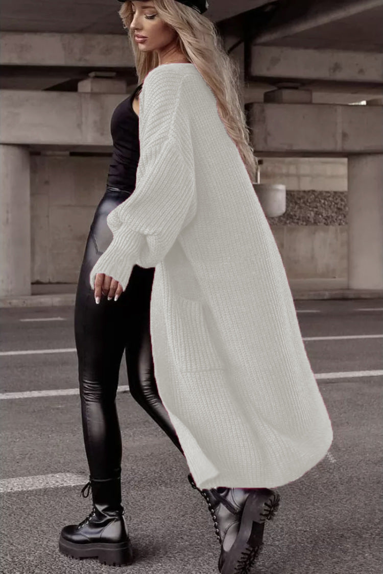 Chunky knit cardigan for women with deep pockets and relaxed oversized fit Lune London