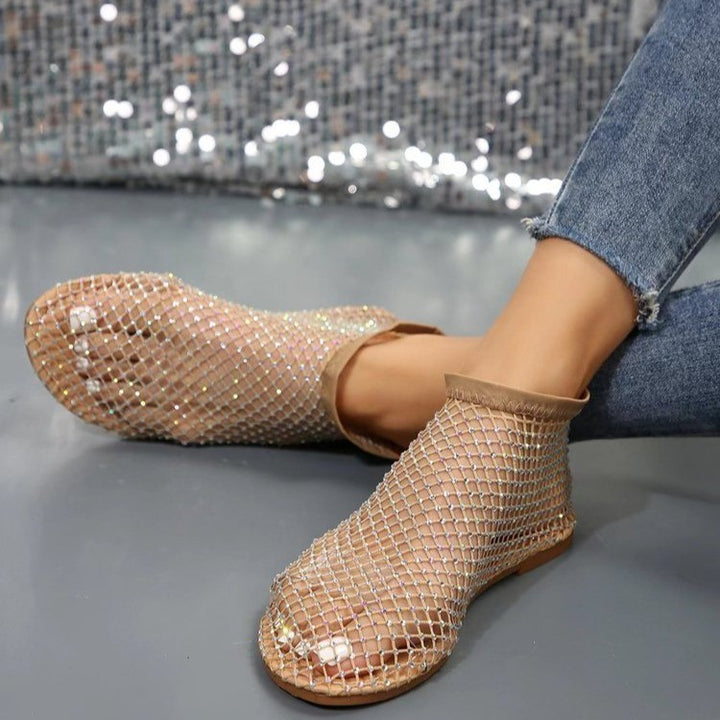 Mesh sandals for ladies with sparkling stones Lune London
